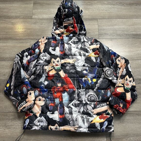 Astro Boy Tezuka Productions Mens Puffer Jacket Full Zip Hooded Winter Adult XXL - Picture 2 of 6